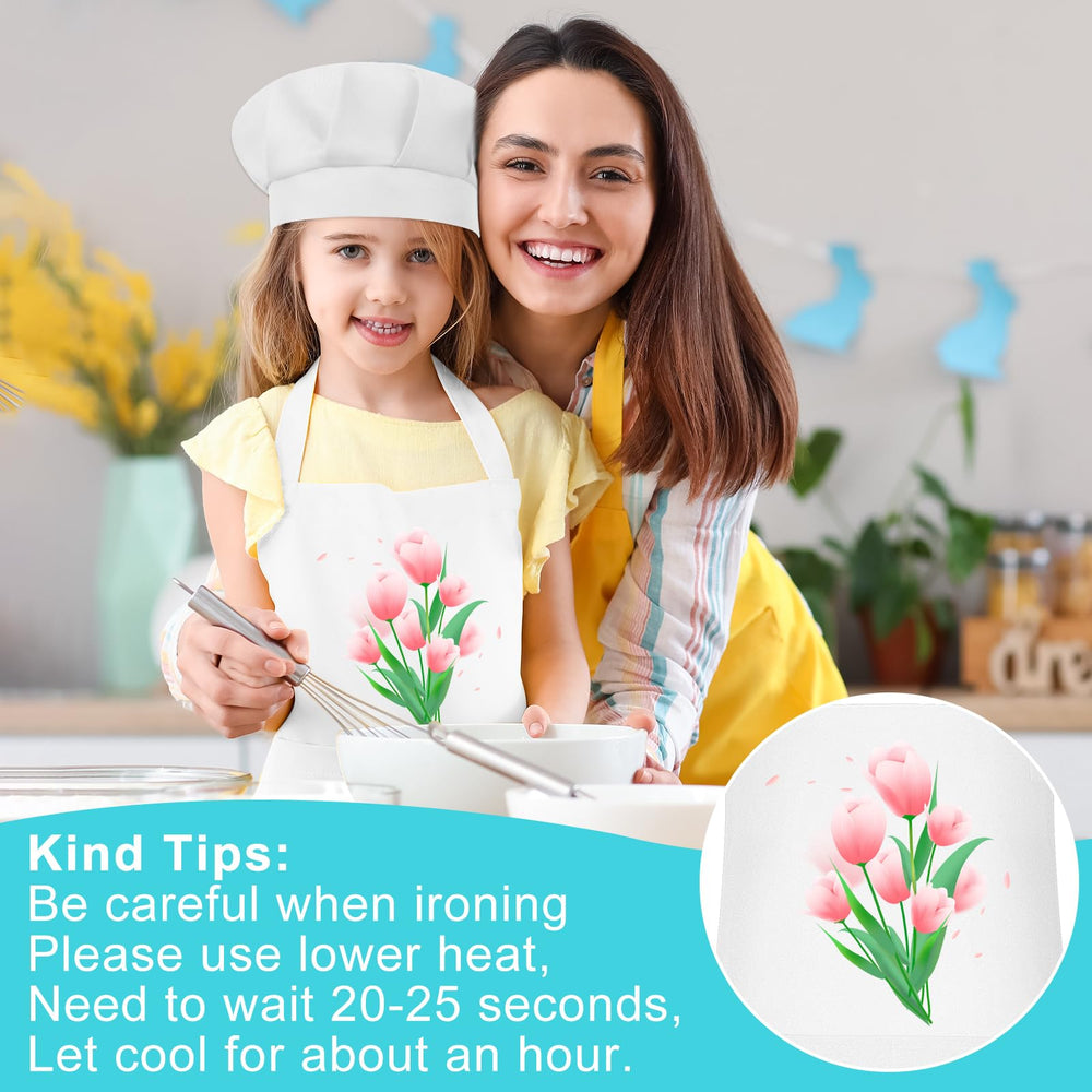 Bouiexye kids apron and hat elastic back ensures secure sizing.