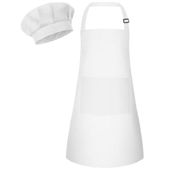 Bouiexye kids apron and hat front view for neat cooking and painting sessions.