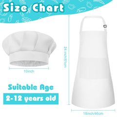 Bouiexye kids apron and hat with two pockets keeps art supplies handy.