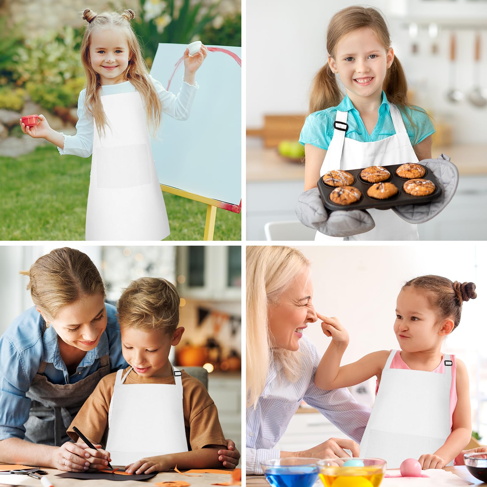 Bouiexye kids apron machine washable for quick cleanup after activities.