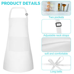 Bouiexye kids apron white polyester fabric that's tear-proof and easy to clean.