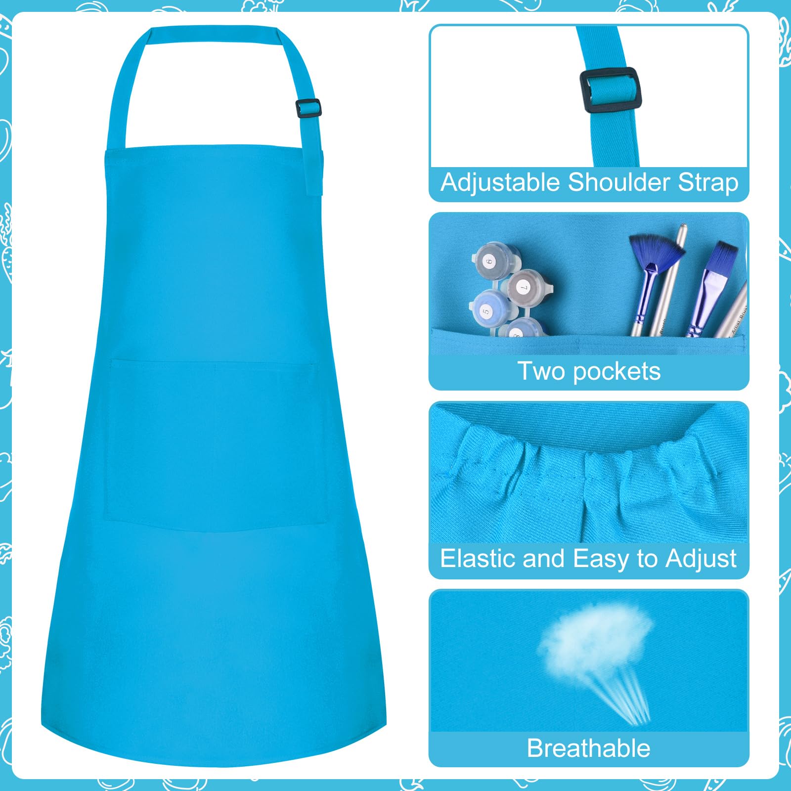 Bouiexye kids cooking and painting blue set for versatile activities.