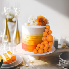 Bouiexye orange cake balls topper 25 mm enhances dessert presentation with color variety.