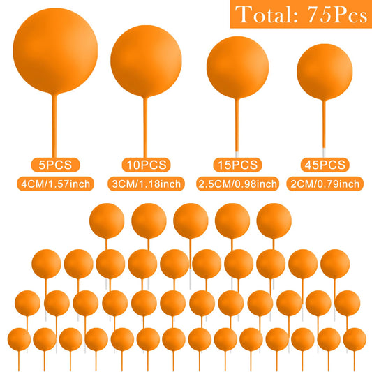 Bouiexye orange cake balls topper in 3 cm size adds height and charm to desserts.