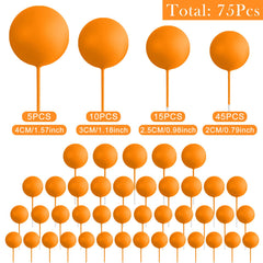 Bouiexye orange cake balls topper in 3 cm size adds height and charm to desserts.