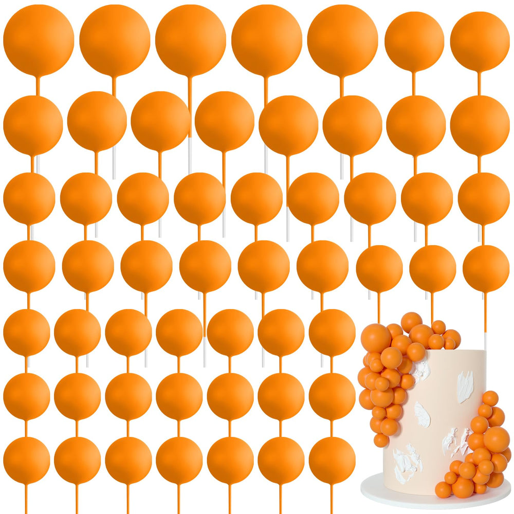 Bouiexye orange cake balls topper in 4 cm size adds bright color to bakery treats.