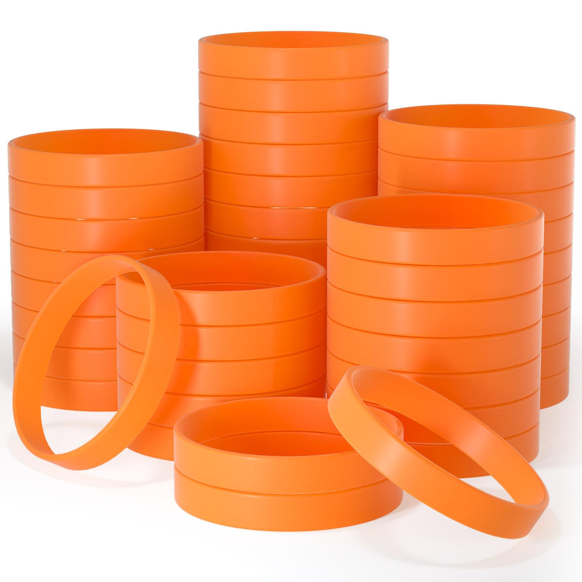 Bouiexye orange wristbands pack front view for team events.