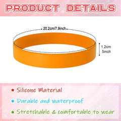 Bouiexye orange silicone wristbands side view, versatile for sports.