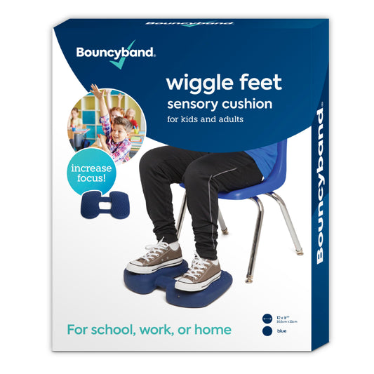 Bouncy Bands Wiggle Feet under-desk fidget cushion for focus during study or work.