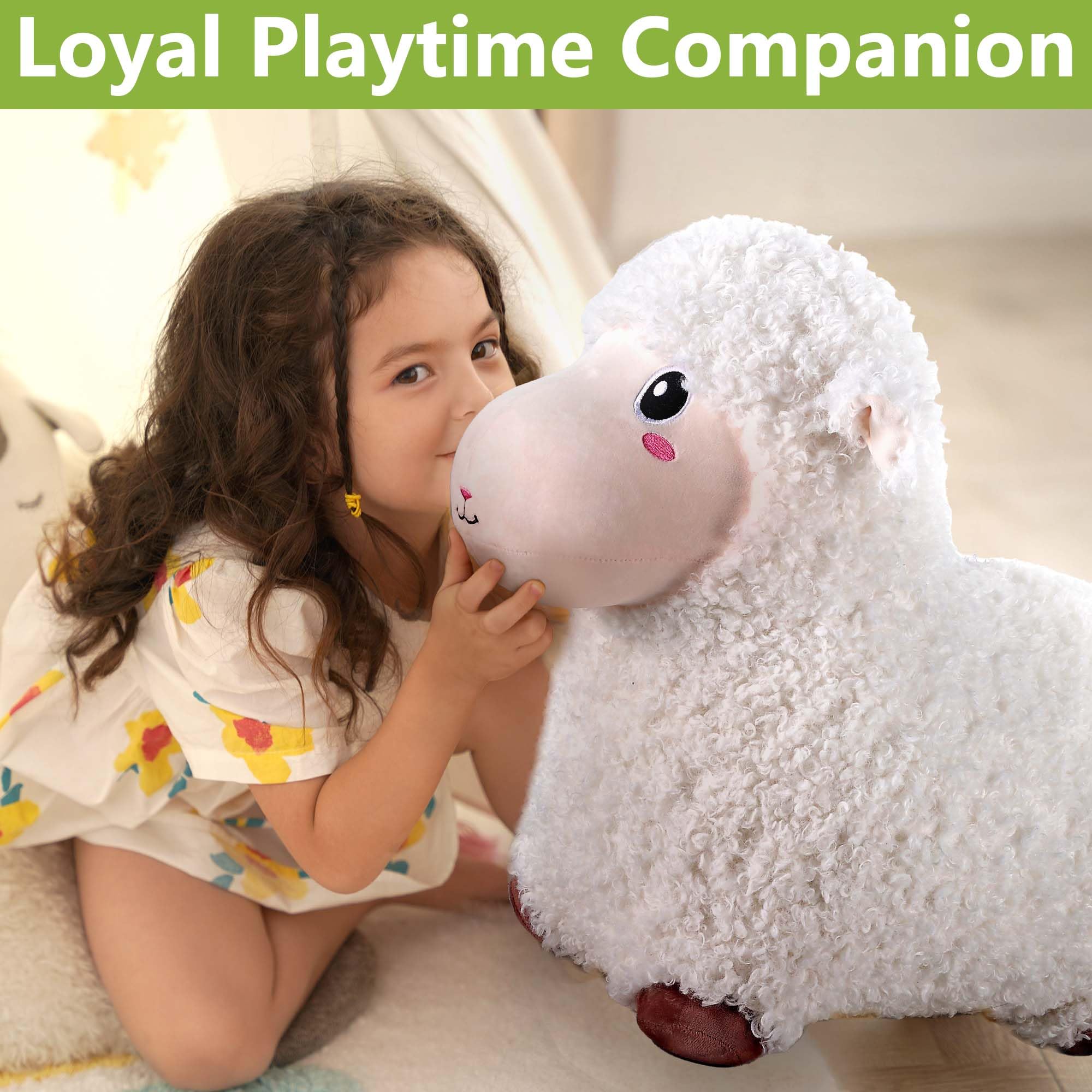 Bouncy Pals Sheep Hopping Horse washable cover keeps plush clean