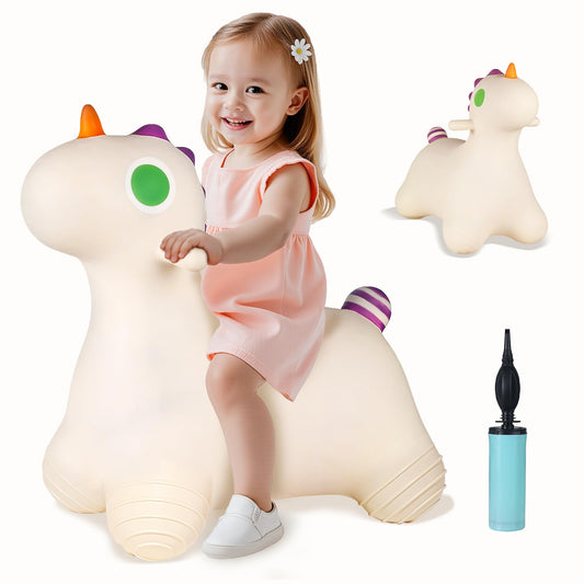 Bouncy Pals Unicorn Hopping Horse front view safely supports toddler balance.