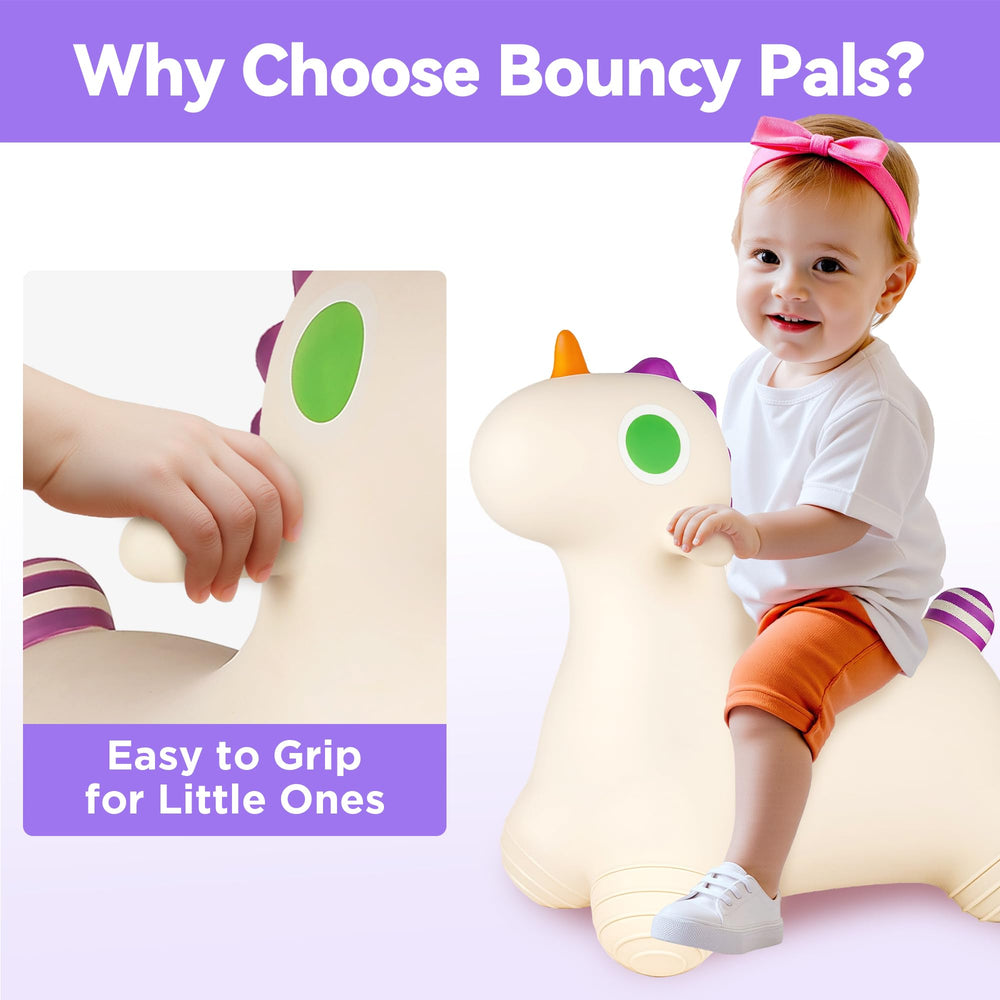 Bouncy Pals Unicorn Hopping Horse inflation process enables quick setup.