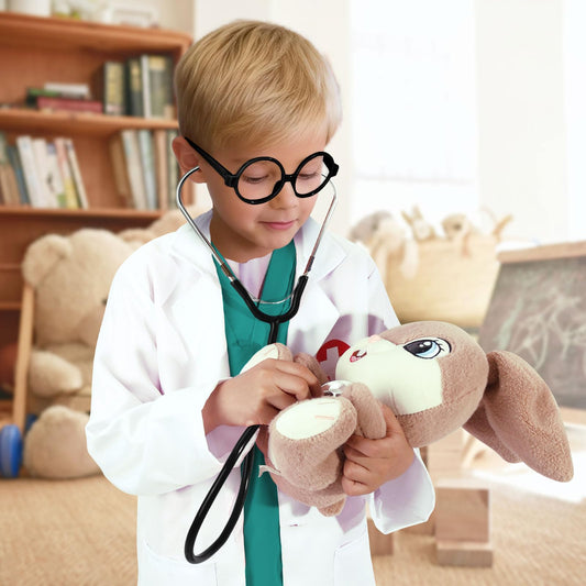 Boutrele kids scrubs top and pants offer comfortable, flexible movement during pretend play.