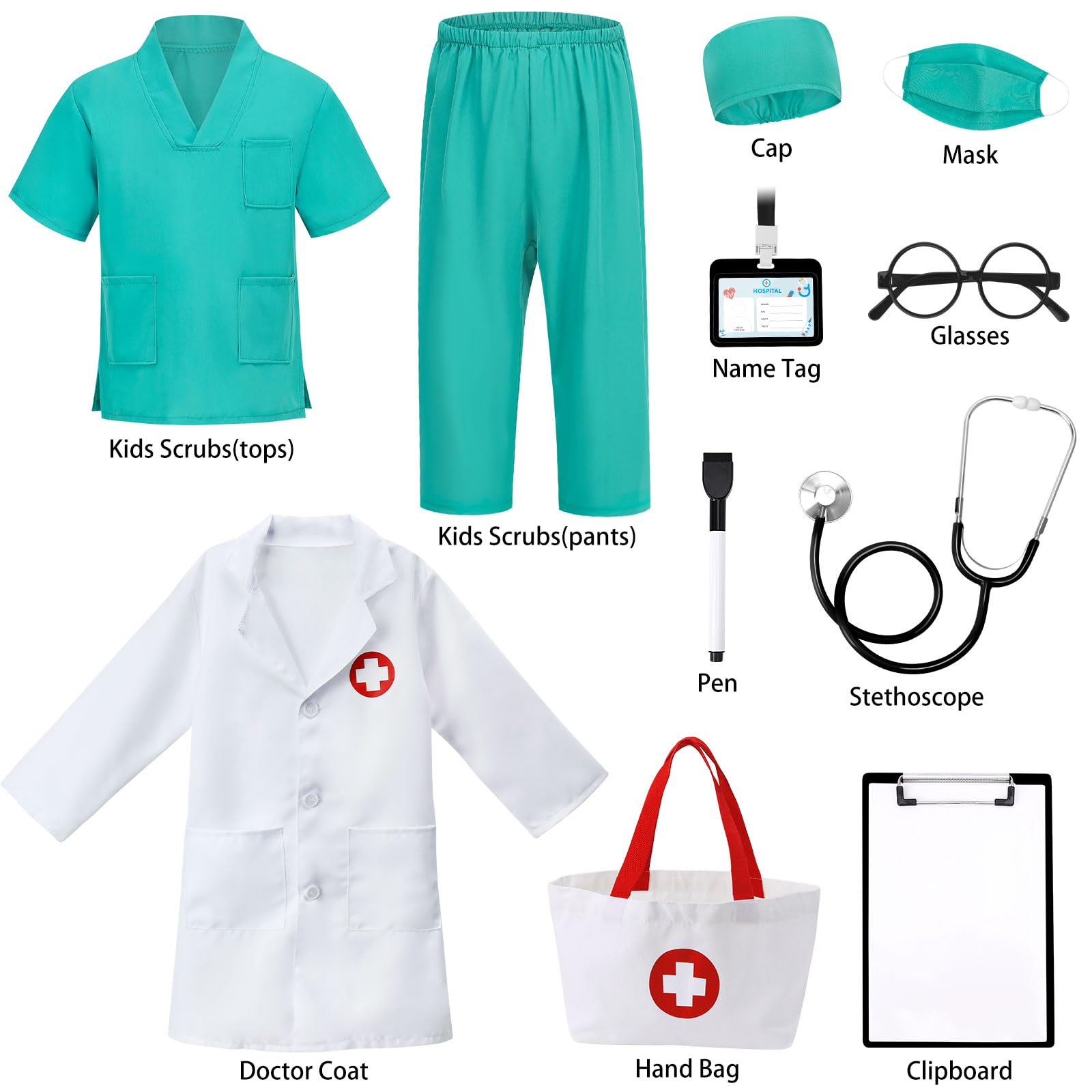 Boutrele nurse cap and mask complete a ready-to-wear medical ensemble.