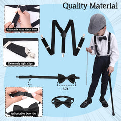 Boutrele suspenders and bow tie set, adjustable for comfortable fit