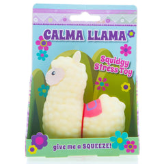 Boxer Gifts Calma llama stress toy in hand; soothing sensory relief for desk use.