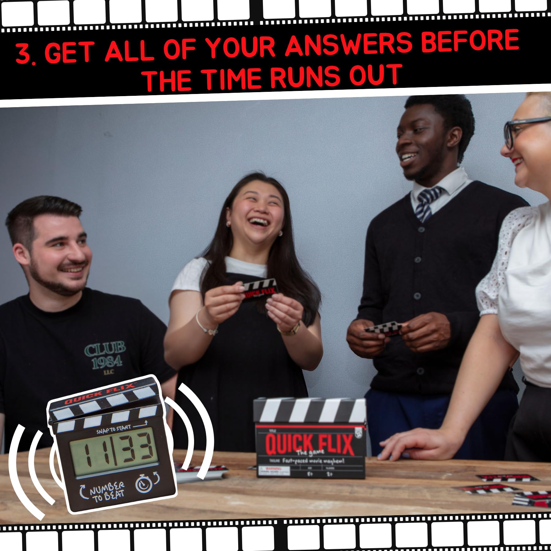 Boxer Gifts Quick Flix game box showcases the complete movie quiz set