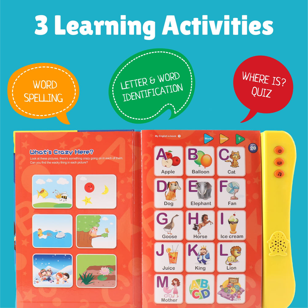 Boxiki Kids ABC sound book laminated pages withstand busy toddler handling