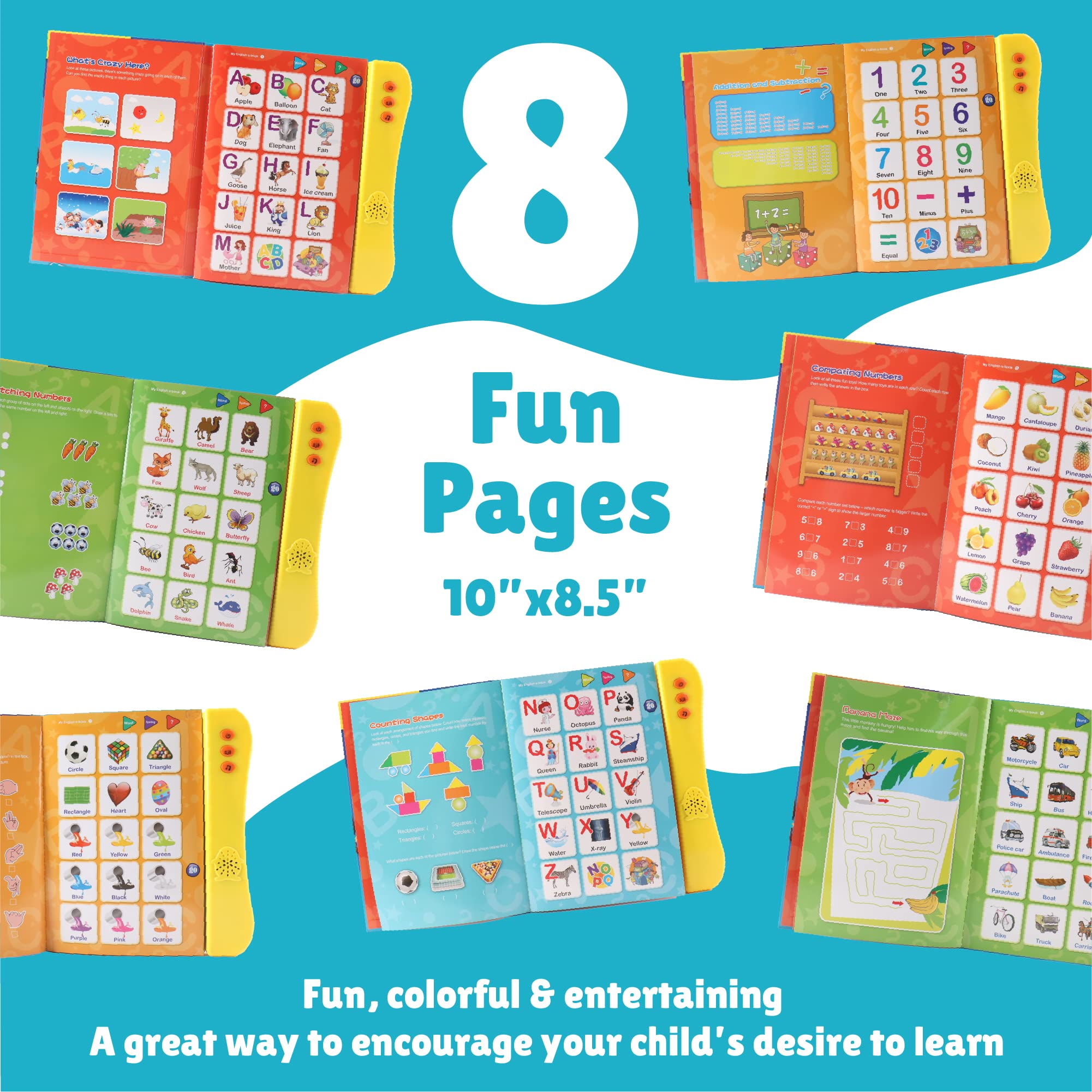 Boxiki Kids ABC sound book learning modes support identification of letters and word sounds
