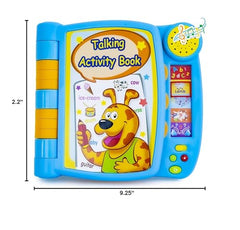 Boxiki Kids Talking Activity Book inside-pages showcase five activities for curious toddlers.