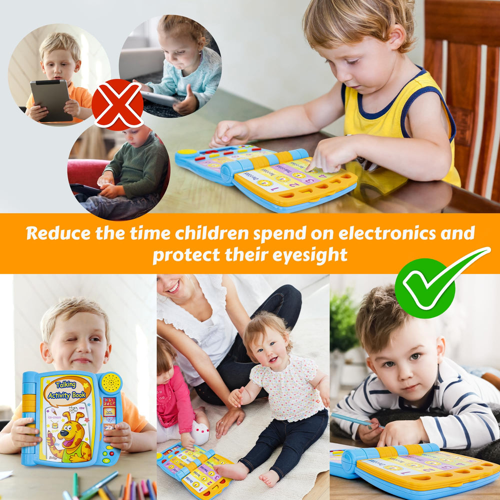 Boxiki Kids Talking Activity Book travel-friendly design supports learning on the go.