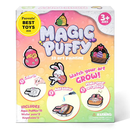 BoxNoble Magic Aqua Puffs color-in dino puff for kids, mess-free creativity.