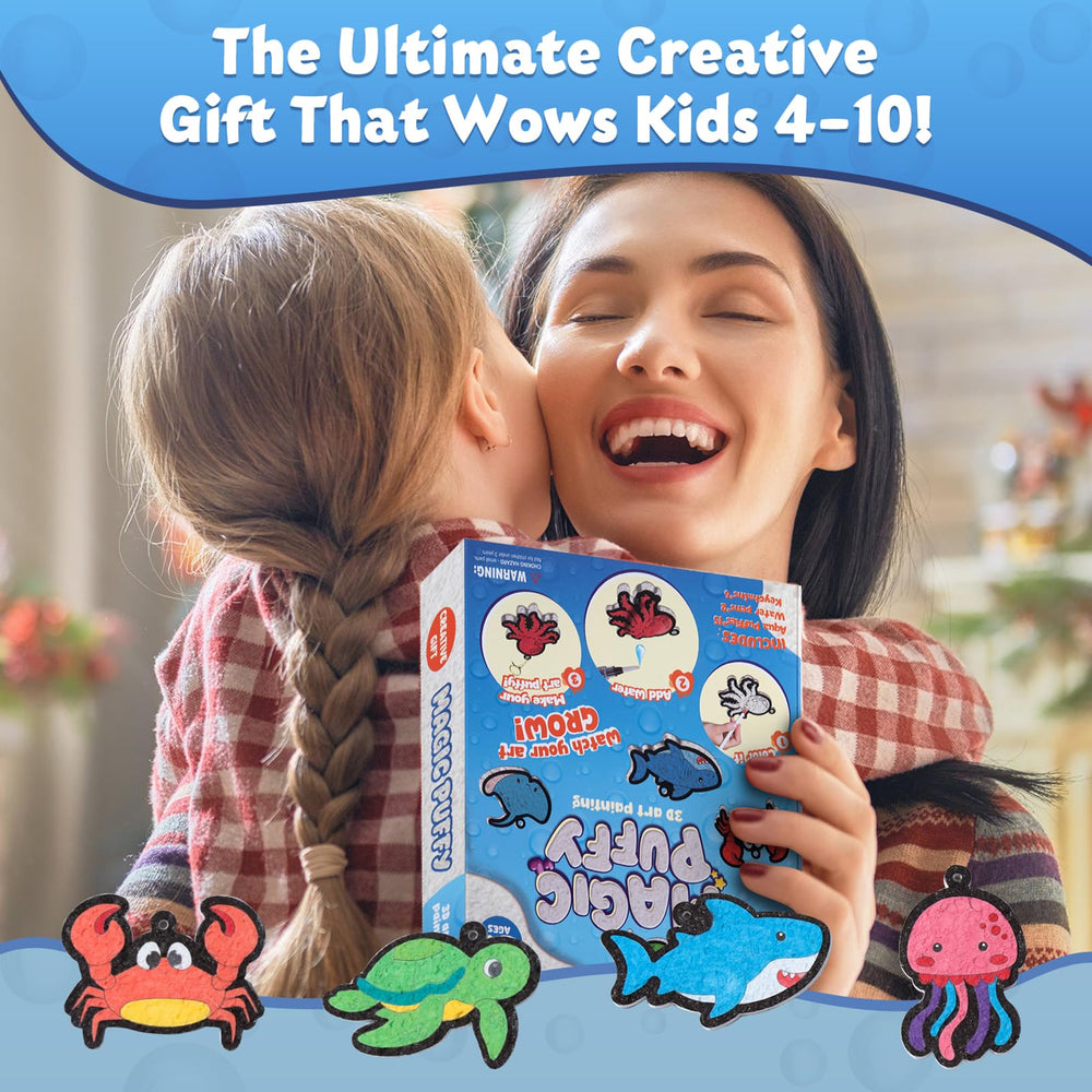 BoxNoble Magic Aqua Puffs Mess-Free Craft: easy cleanup during playtime