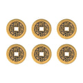 BOXOB I Ching coins pack of six in brass finish for decor and gifting.