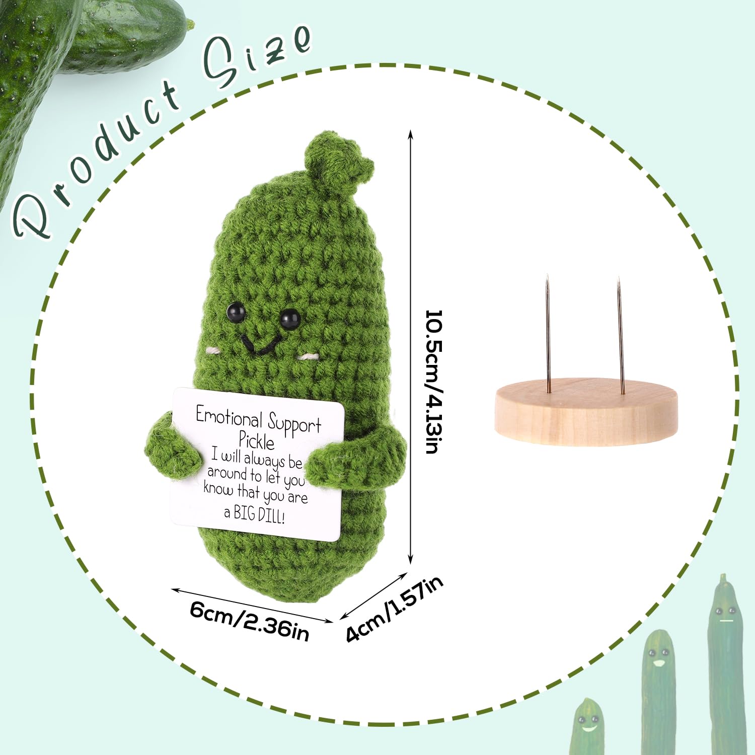 BOXOB knitted cucumber with encouragement cards ready to brighten a coworker's day