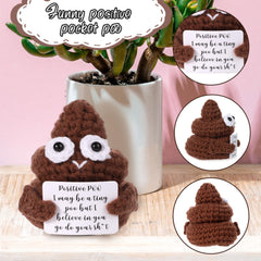BOXOB Mini Funny Poo Doll with card of encouraging words glued to the front