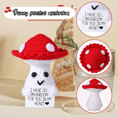 BOXOB mushroom doll with warm words card encourages positivity at home.