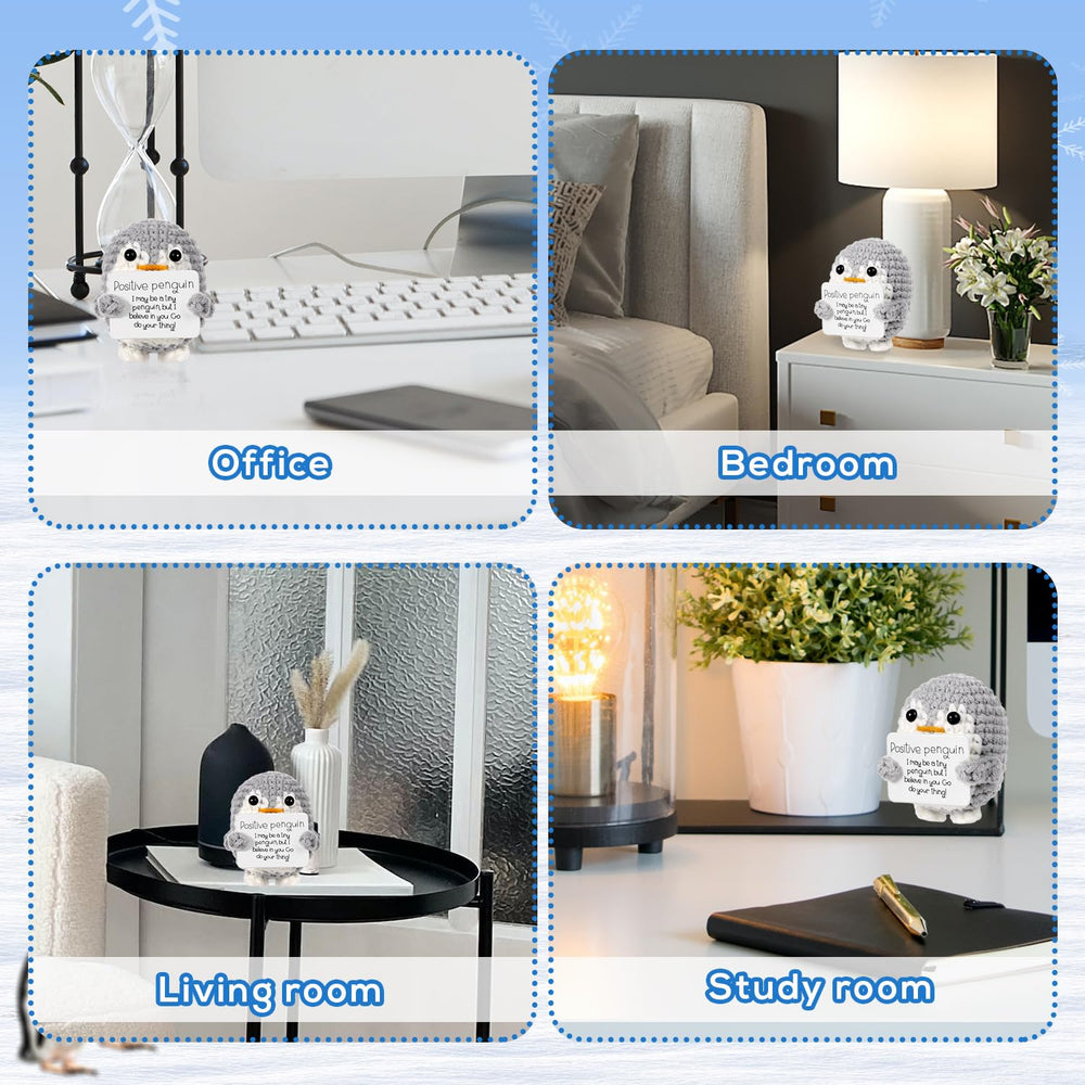 BOXOB penguin doll with smiling face, ideal desk companion.