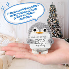 BOXOB penguin doll on shelf, cozy home decoration.