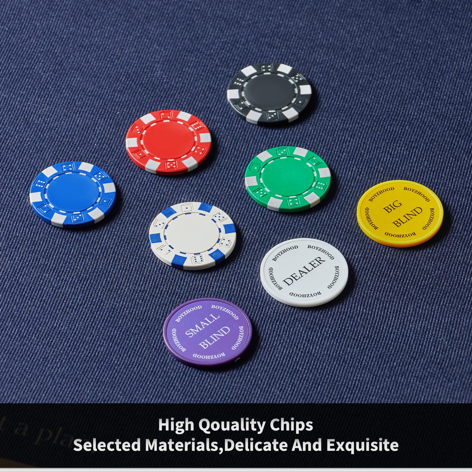 Boyzhood dice and cards included complete your game night setup.
