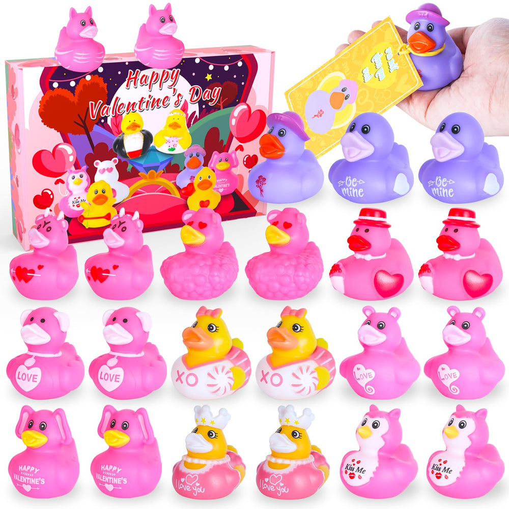 BOZILY Valentine ducks with cards for classroom exchanges and gifts.