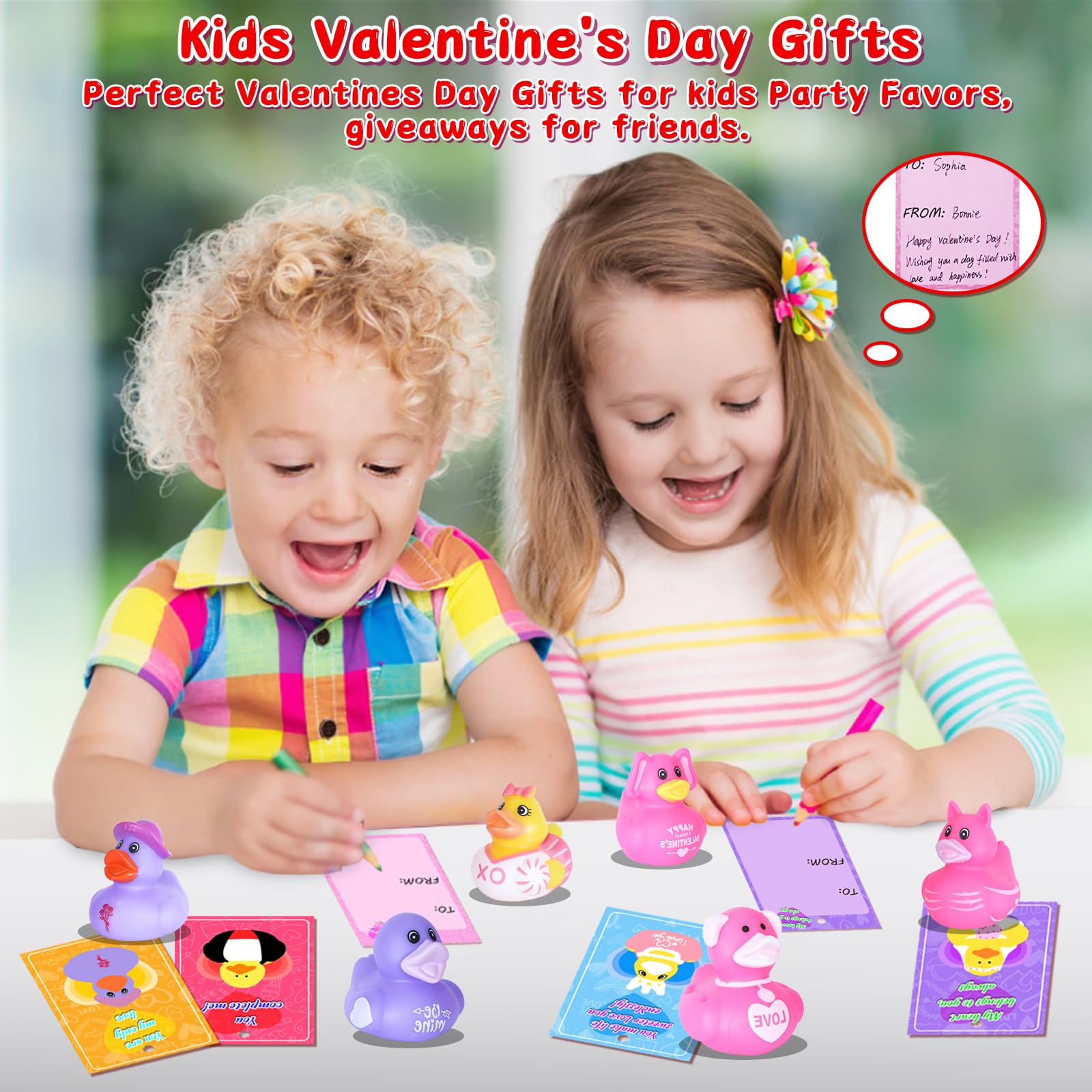 BOZILY valentines ducks featured in bath time play.