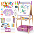 bpmfkid 3-in-1 adjustable art easel with magnetic whiteboard for creative play.
