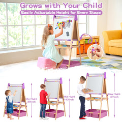 bpmfkid 3-in-1 adjustable art easel with paper roll for continuous storytelling.
