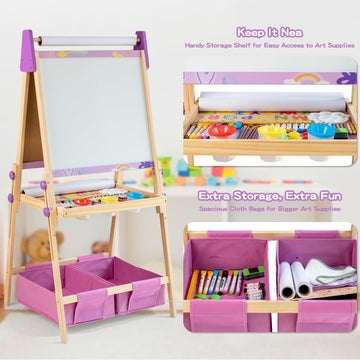 bpmfkid sturdy triangular stand supports growing kids during art time.
