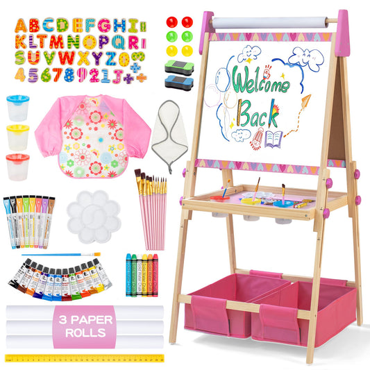 BPMFKID 3-in-1 adjustable easel front view for versatile kid art