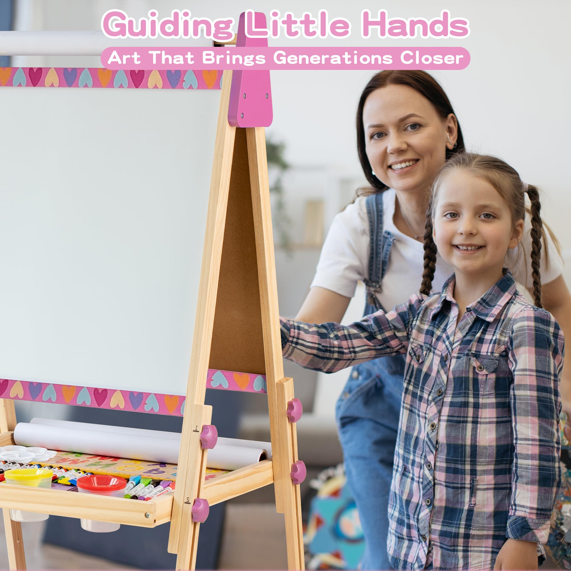 BPMFKID 3-in-1 easel height adjustment grows with children