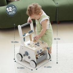 Bpmfkid wooden walker with safety retarder, promotes controlled exploration.