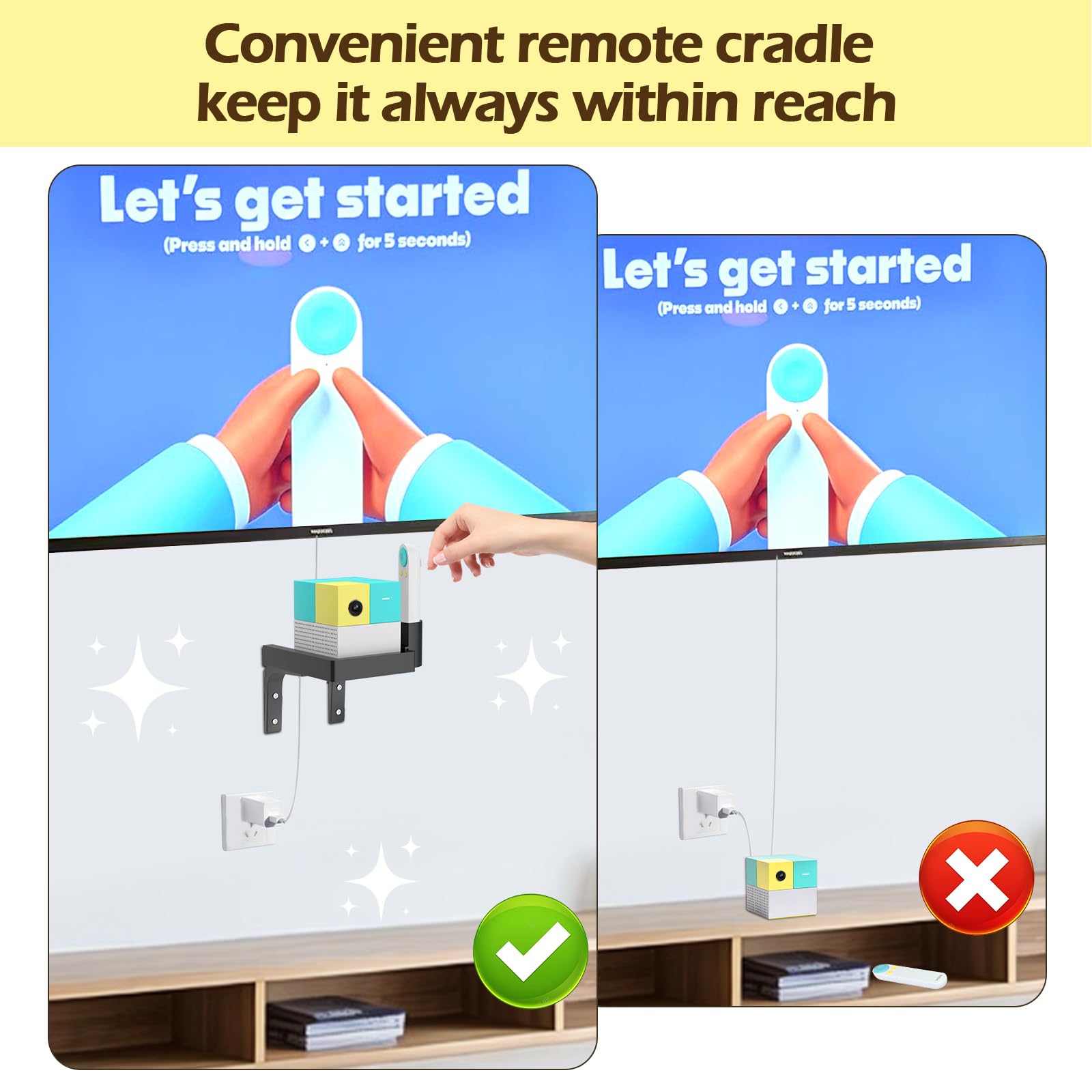 BQDQYBS safe-under-TV placement protects kids and devices.