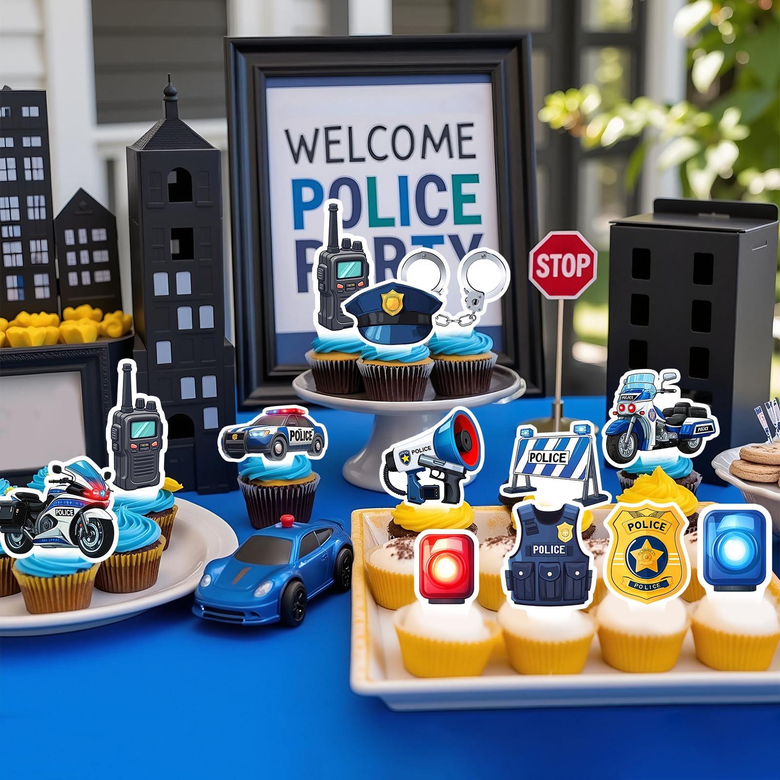 BQF Police Cupcake Toppers 48-count pack covers many cupcakes.