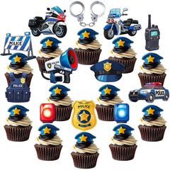 BQF Police Cupcake Toppers badge design adds police-themed fun to cupcakes.