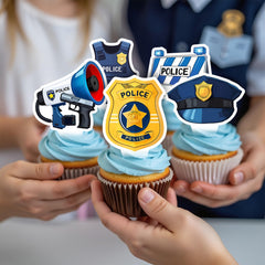 BQF Police Cupcake Toppers durable paper resists tearing and fading.