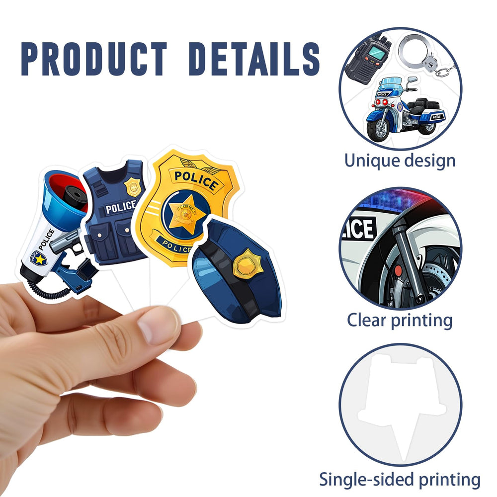 BQF Police Cupcake Toppers suitable for police-themed birthdays and celebrations.