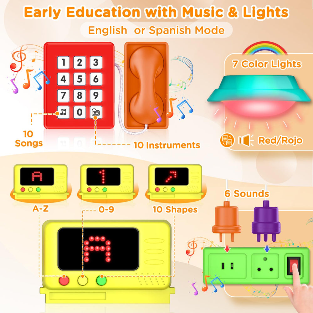 BQU Montessori Busy Board with travel-friendly handle enables portable toddler learning.