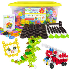 Brain Flakes 2500-piece kit with storage tote for organized play
