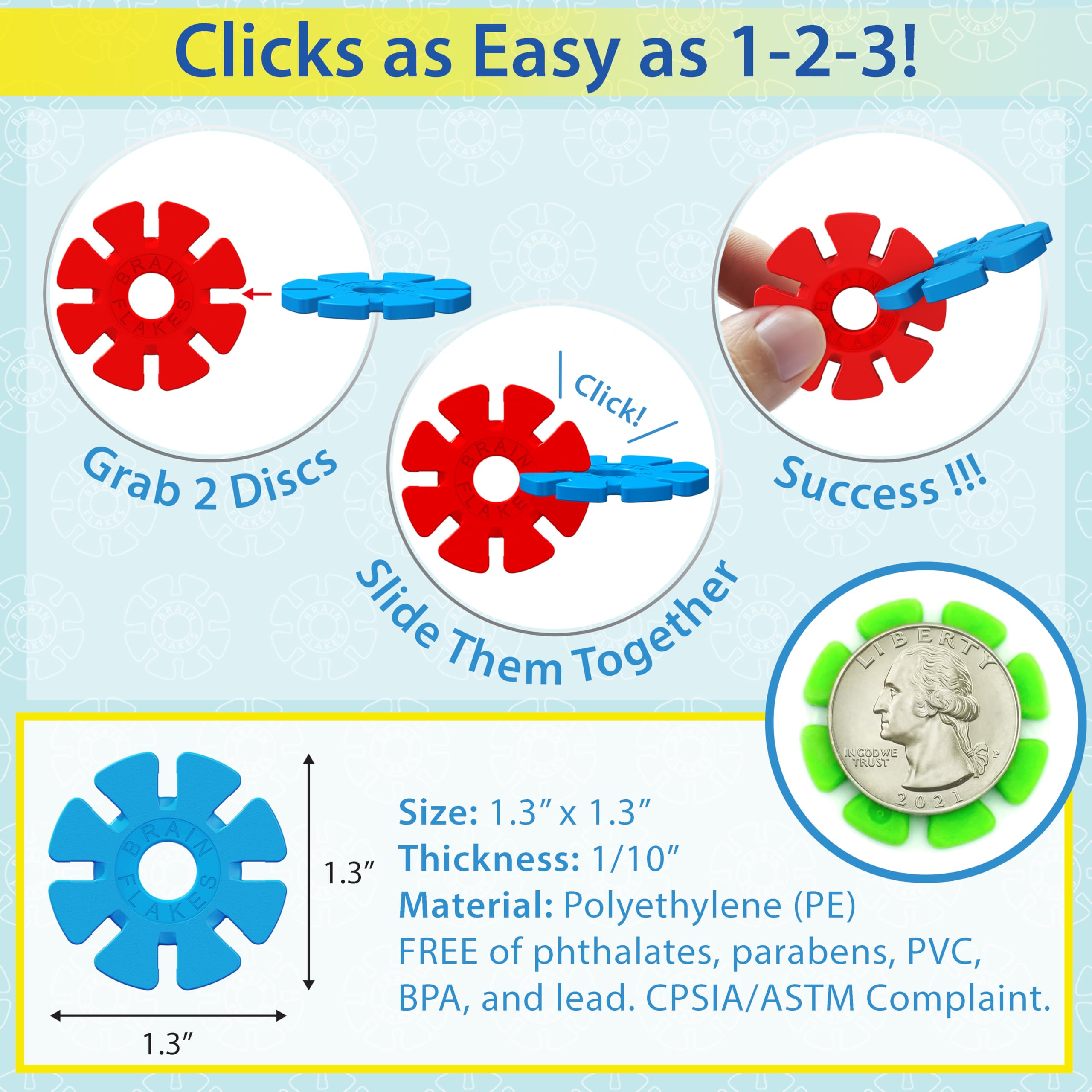 Brain Flakes BPA-free safety for classroom-friendly play